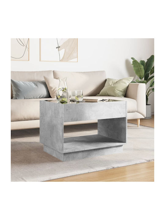 Rectangular Glass Side Table Gray Concrete M70x...