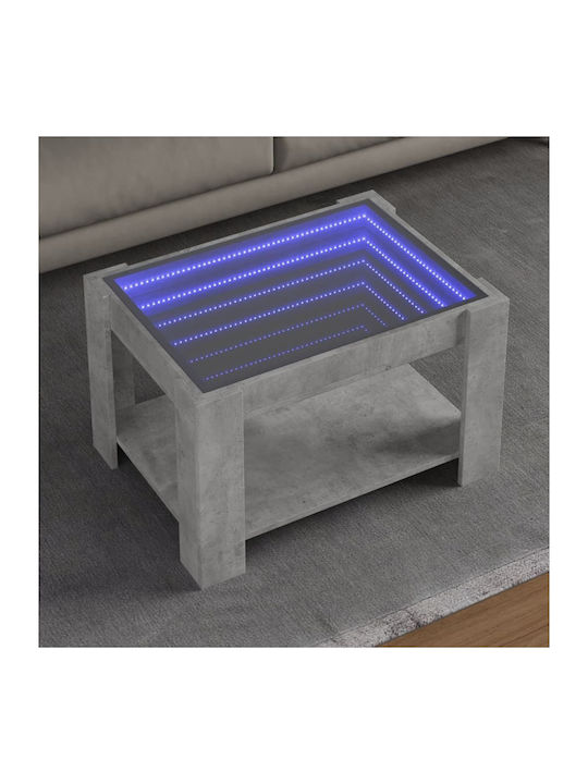 Rectangular Glass Side Table Gray M73xW53xH45cm