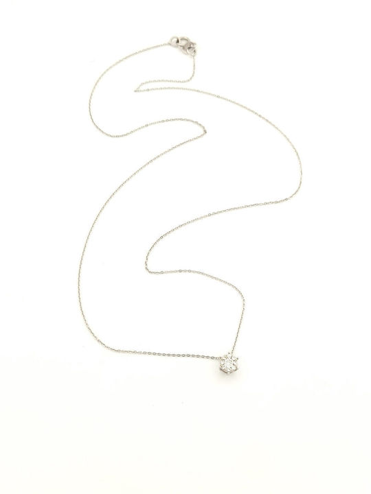 White Gold Women's Necklace K14 Diamonds Code 107610