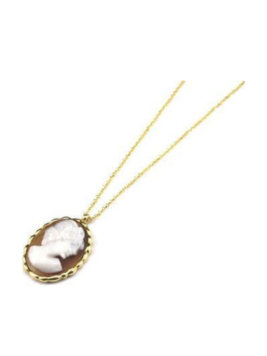 Women's Gold Necklace Metrongold K14 Cameo Code 101274