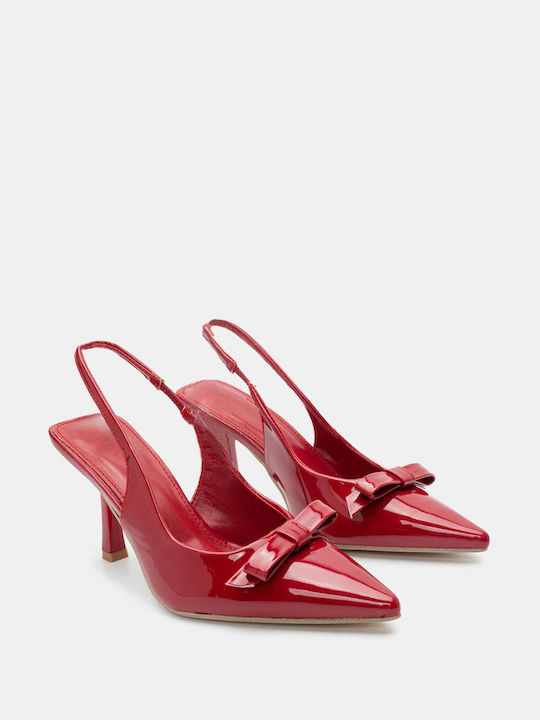 Luigi Synthetic Leather Pointed Toe Red High Heels