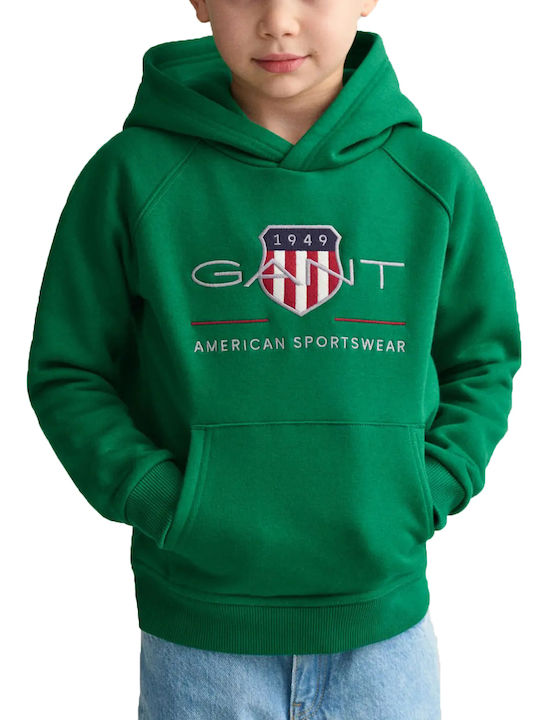 Gant Kids Sweatshirt with Hood and Pockets Gras...