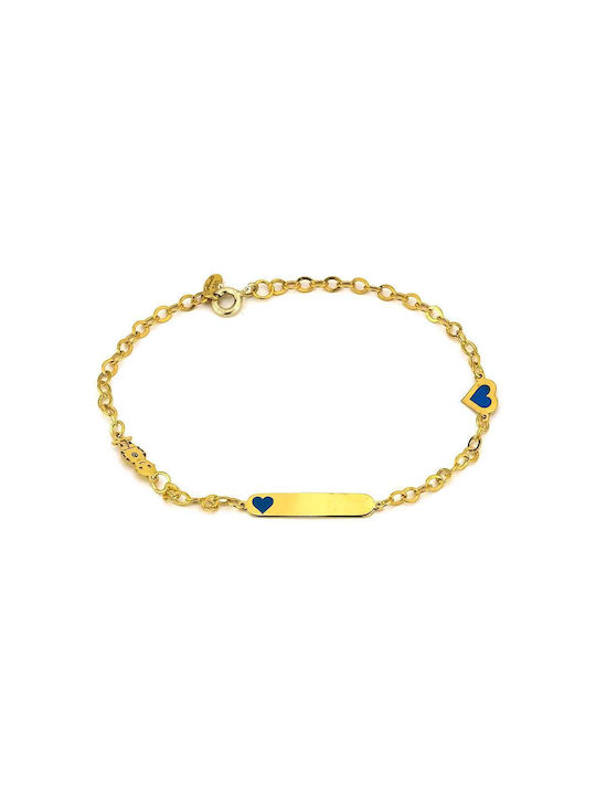 Goldsmith Gold Identity Bracelet K14 Boy Heart Blue Little Boy White Gold