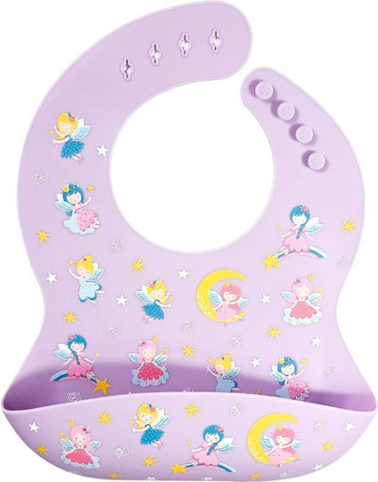Queen Mother Fairies Babici Pentru Bebeluși Impermeabilă Din Silicon Cu Buzunar Violet