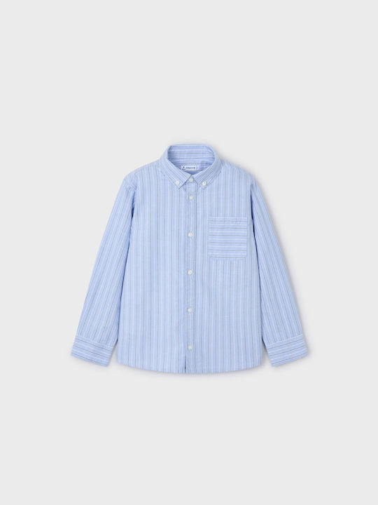 Mayoral Kids Striped Shirt Light Blue