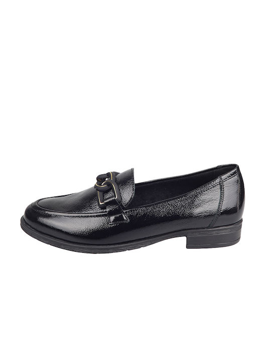 Ragazza Patent Leather Women's Loafers in Black Color