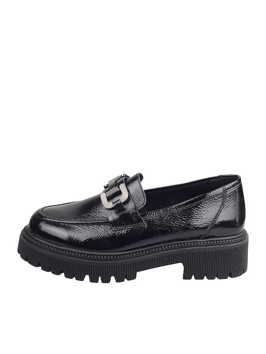 Ragazza Λουστρίνι Γυναικεία Loafers σε Μαύρο Χρώμα