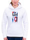 Γυναικείο Φούτερ με Κουκούλα White, Dark Blue, Red, Blue