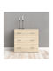 Bedroom Chest of Drawers Wooden Space with 3 Drawers Oak 74.1x35.95x69.9 cm