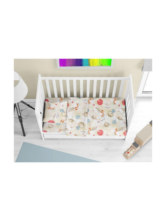 Dimcol Baby Duvet Cover Spaceship 186 Beige 120x160cm