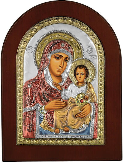 Prince Silvero Heiligenikone der Panagia Jerusalemitissa Hölzernes 7,5x9,5cm