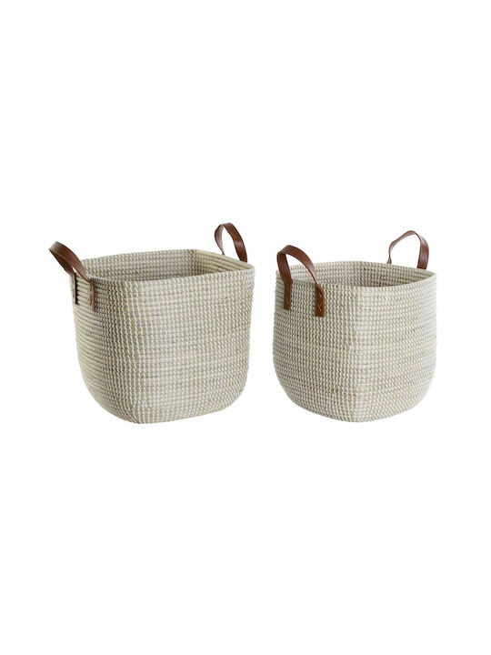 Decorative Basket Wicker Brown 38x38x35cm