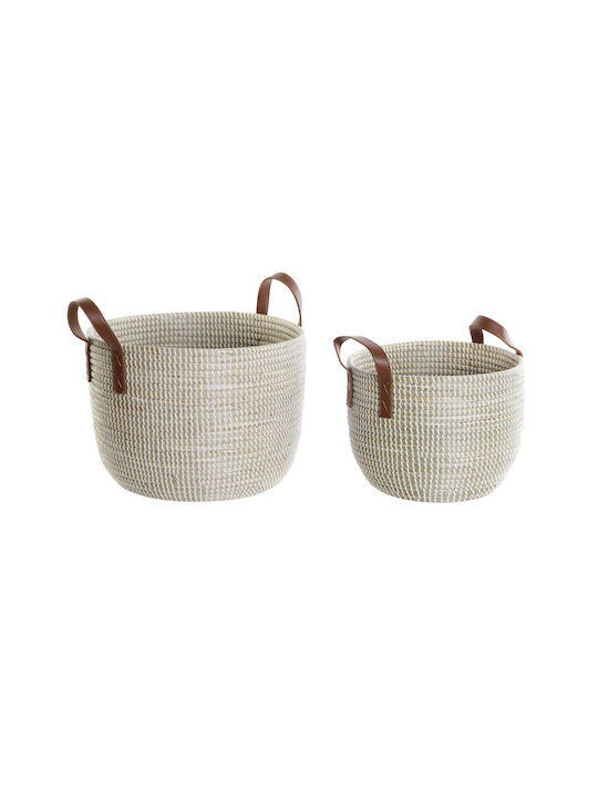 Decorative Basket Wicker Brown 41x41x29cm