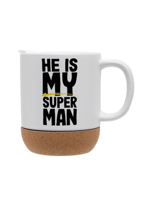 Koupakoupa He Is My Superman Mug Ceramic with Lid Red 330ml