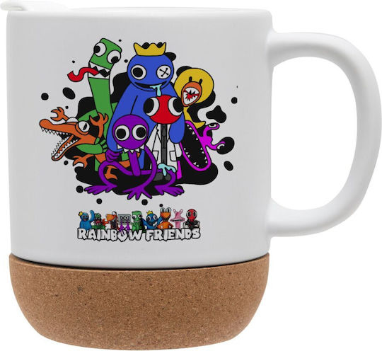 Koupakoupa Rainbow Friends Becher Keramik mit Deckel Mehrfarbig 330ml