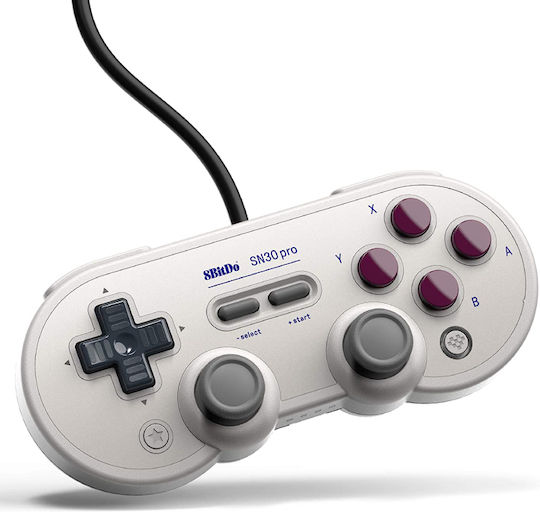 8Bitdo SN30 Pro Ενσύρματο Gamepad για PC / Switch USB Gray Edition