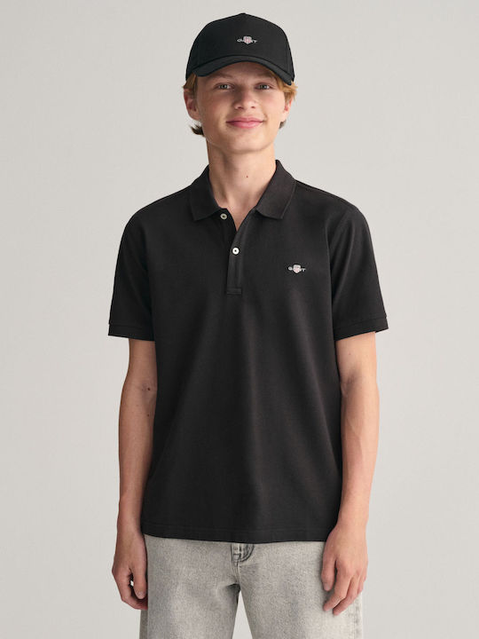 Gant Kids Polo Short Sleeve Black Shield