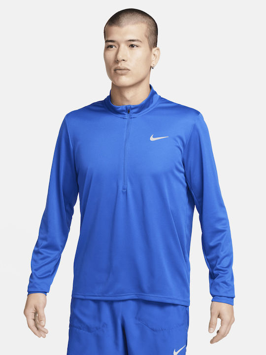 Nike Pacer Men's Blouse Dri-Fit with Zipper Blue