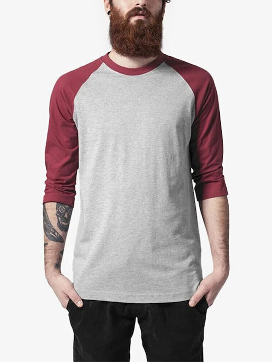 Urban Classics Contrast T-shirt Grey/Ruby