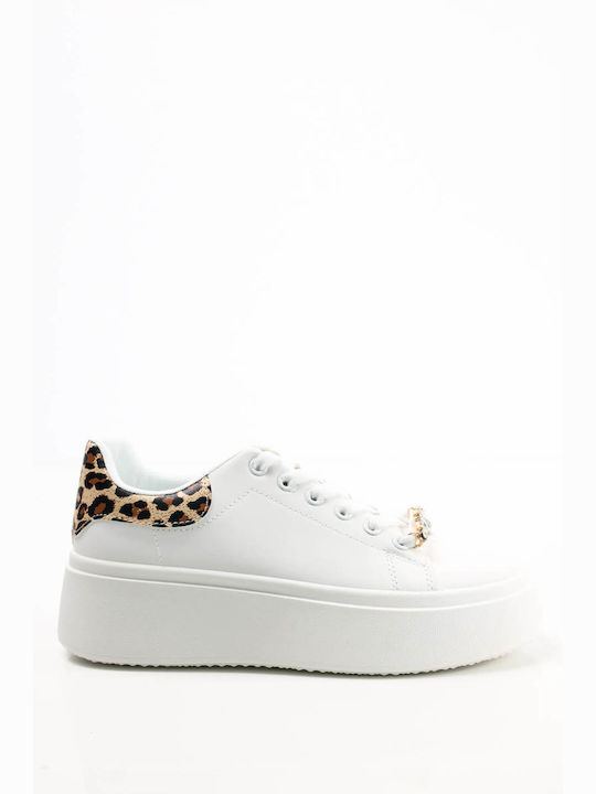 Ligglo Damen Sneakers White / Leopard