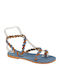 Women's Flat Sandals in Blue Color