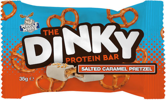 Muscle Moose Baton Proteic Dinky cu Aromă Salted Caramel Pretzel 35gr