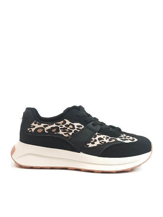 Ideal Shoes Flatforms Sneakers Μαύρα