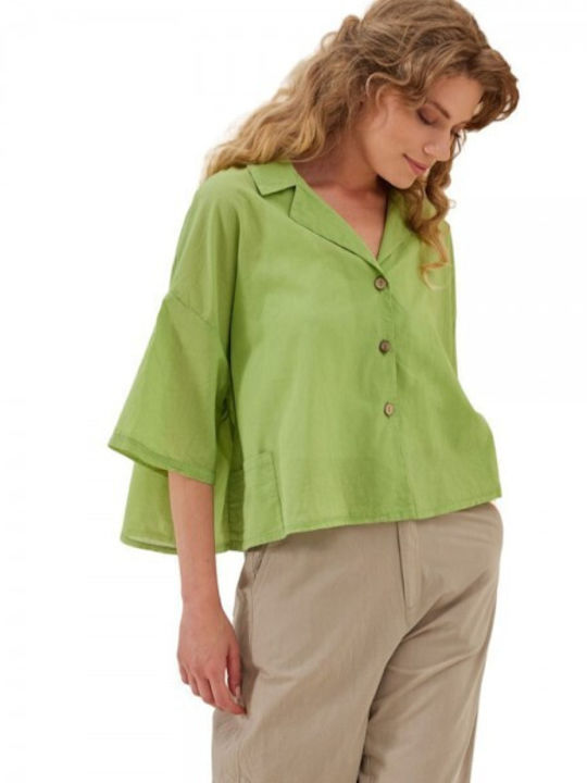 Namaste Women's Long Sleeve Shirt Lime