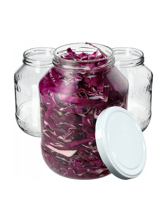 Kadax Set 8buc Borcane Uz General cu capac Sticlă Transparent 2500ml