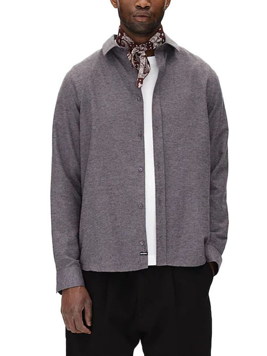 York Long-sleeved Cotton Shirt Grey