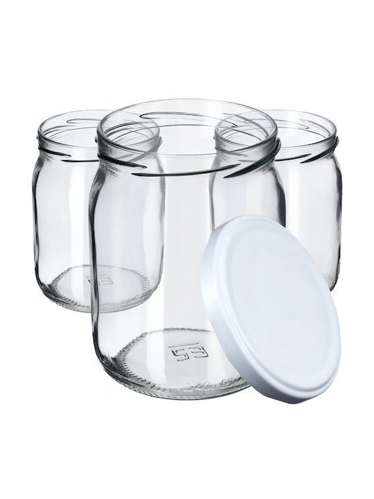 Kadax Set 8Stück Gläser Allgemeine Verwendung mit Deckel Glas Transparent 540ml