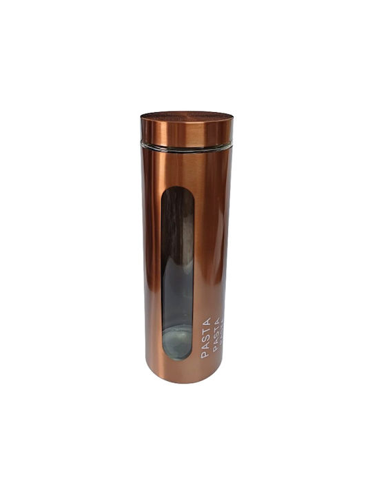 Karvounis Vase Pasta with Lid Glass Bronze 10x10x30cm