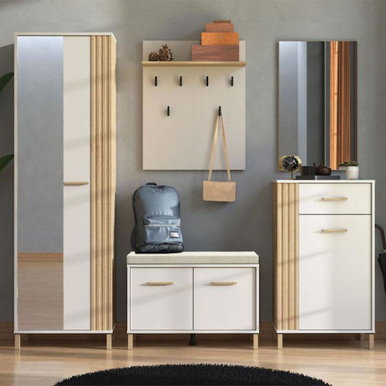 1k1f Entry Furniture with Shoe Rack Artisan Oak-cashmere 60x40x103cm