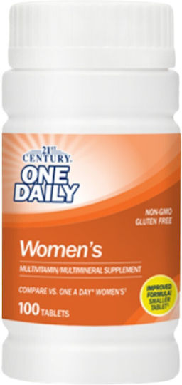 21st Century One Daily Women's Мултивитамин за Енергия, Кожата & Здравето на костите 100 Таблетки