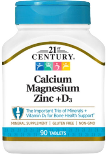21st Century Calcium Magnesium Zinc + D3 90 табове