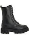 Leather Women's Ankle Boots with Medium Heel Black