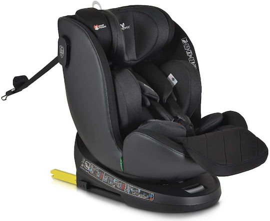 Cangaroo Castor Детско Столче за Кола i-Размер с Isofix Черен 0-36 кг