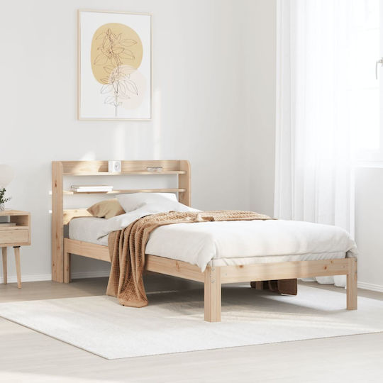 Holz-Einzelbett Braune mit Lattenrost für Matratze 82x200cm