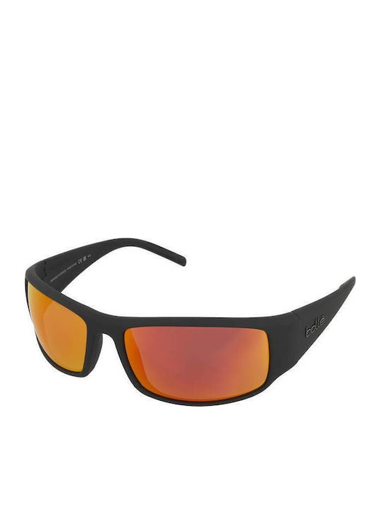Bolle King Unisex Sonnenbrille mit Schwarz Kuns...