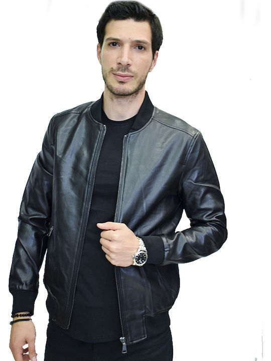 Yes Design Men's Winter Leather Jacket Black