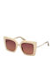 Max Mara Women's Sunglasses with Beige Plastic Frame and Brown Gradient Lens MM 0051 25F