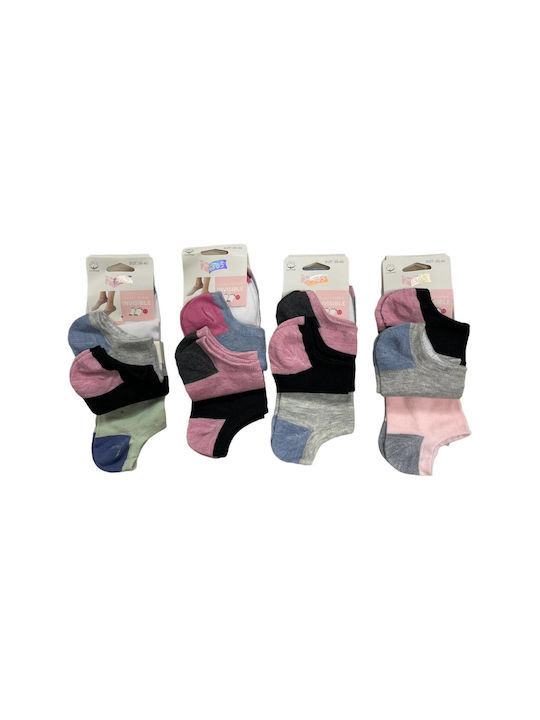 Intimonna Women's Socks Black/Grey/Pink/Blue/Green 12Pack