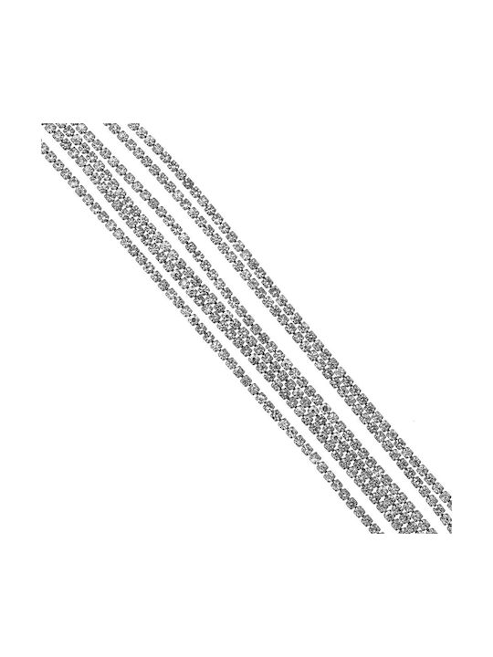 Stahlkette Armband Strass Design 350010 Silber Silber
