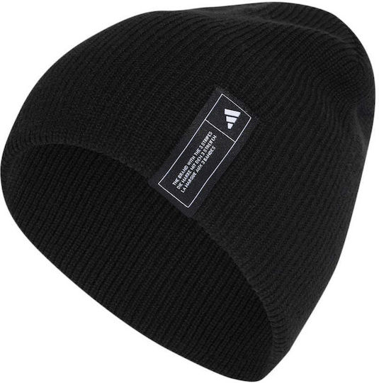 Essentials Beanie Unisex Beanie Knitted in Black color