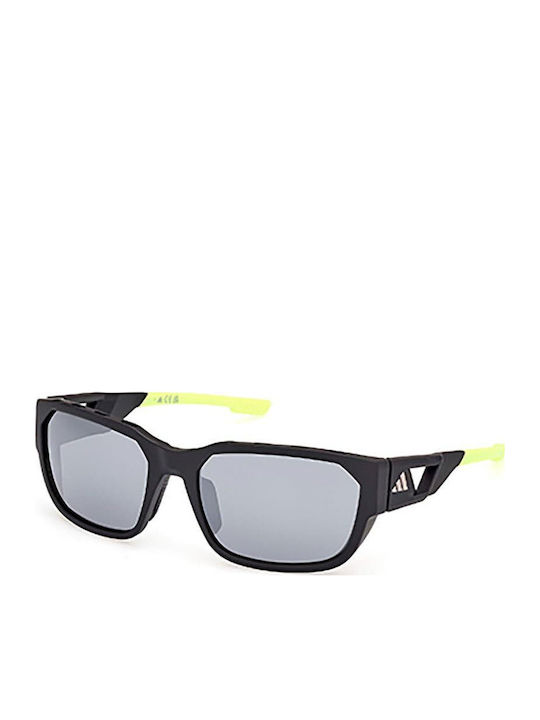 adidas Unisex Sonnenbrille mit Schwarz Gestell und Schwarz Linse SP0092 02C