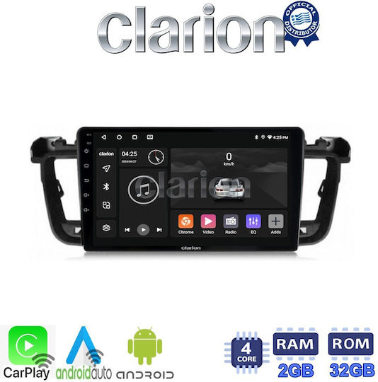 Clarion Car Audio System for Peugeot 508 2010>2017 (Bluetooth/USB/WiFi/GPS/Apple-Carplay/Android-Auto) with Touch Screen 9"