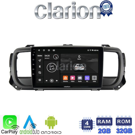 Clarion Car Audio System for Peugeot Expert Opel Vivaro Fiat Scudo Toyota Proace Citroen SpaceTourer / Jumpy 2022 > (Bluetooth/USB/WiFi/GPS/Apple-Carplay/Android-Auto) with Touch Screen 9"