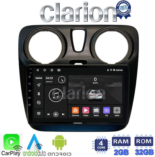 Clarion Car Audio System for Dacia Dokker 2012 > (Bluetooth/USB/WiFi/GPS/Apple-Carplay/Android-Auto) with Touch Screen 9"