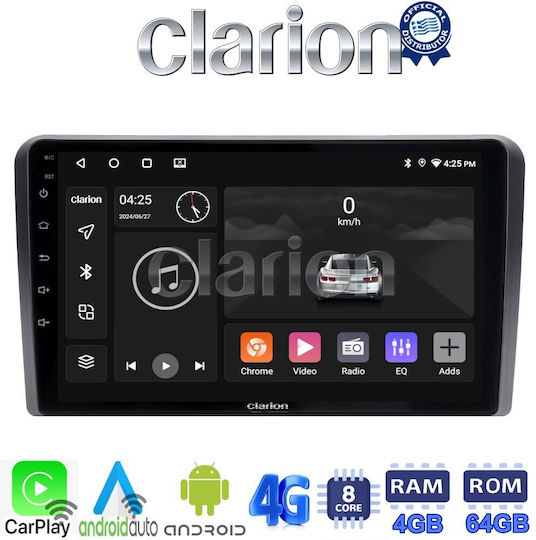 Clarion Car Audio System for Seat Exeo Audi A4 2001>2008 (Bluetooth/USB/WiFi/GPS/Apple-Carplay/Android-Auto) with Touch Screen 9"