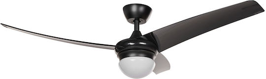 Beliani Jiboa Ceiling Fan 110cm with Light Fixture Black